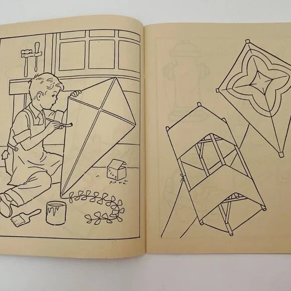 Vintage 1950s Saalfield TOYS TO COLOR Coloring Book Decor Childrens - Picture 8 of 16